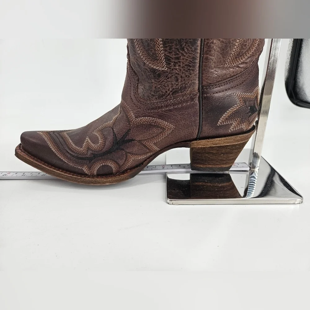 NIB CORRAL Women's 7.5 M Western Cowboy Cowgirl Boots Brown Leather - Picture 8 of 11